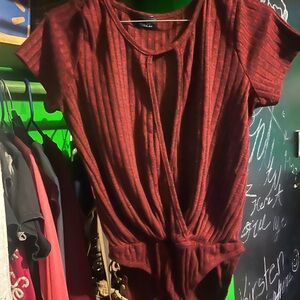 Rue 21 Red Knit Twist-Front Romper